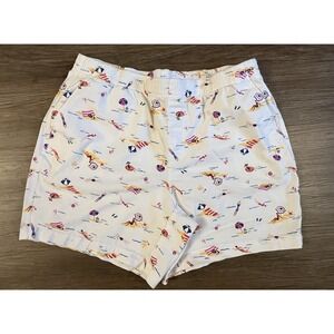 Land's End Womens Shorts Size 18 Beach Scene Pockets Elastic Waist H29